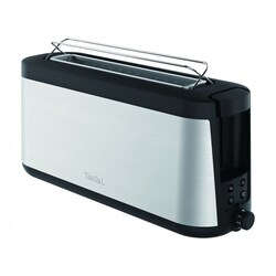 Tefal TL4308 Toaster Element 1000W Schwarz / Edelstahl mit Br&ouml;tchenaufsatz