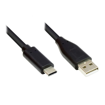 Good Connections Anschlusskabel 1m USB 2.0 USB-C zu USB 2.0 A schwarz