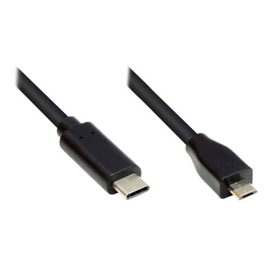 Typ C  günstig Kaufen-Good Connections Anschlusskabel 0,5m USB 2.0 USB-C zu USB 2.0 Micro B schwarz. Good Connections Anschlusskabel 0,5m USB 2.0 USB-C zu USB 2.0 Micro B schwarz <![CDATA[• USB-Kabel • Anschlüsse: USB Typ C und USB micro B • Farbe: schwarz, Länge: 0,5m