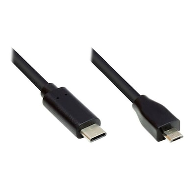 KAbel günstig Kaufen-Good Connections Anschlusskabel 1m USB 2.0 USB-C zu USB 2.0 Micro B schwarz. Good Connections Anschlusskabel 1m USB 2.0 USB-C zu USB 2.0 Micro B schwarz <![CDATA[• USB-Kabel • Anschlüsse: USB Typ C und USB micro B • Farbe: schwarz, Länge: 1,0m •