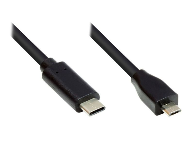 Good Connections Anschlusskabel 2m USB 2.0 USB-C zu USB 2.0 Micro B schwarz