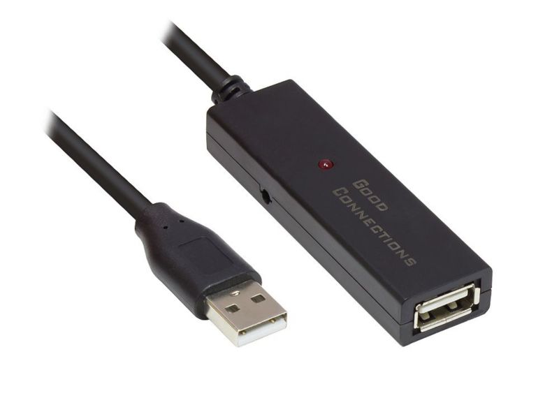 Good Connections USB 2.0 Verl&auml;ngerungskabel 5m St. A zu Bu. A schwarz