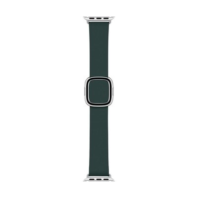 Image of Apple Watch 40mm Modernes Lederarmband Waldgrün medium