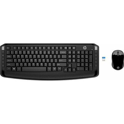 Nummer 2 günstig Kaufen-HP Kabellose Tastatur und Maus 300 (3ML04AA). HP Kabellose Tastatur und Maus 300 (3ML04AA) <![CDATA[• Kabellos, 2,4GHz, 10 m Reichweite • Tastatur-Layout: deutsch, Tastatur-Nummernblock separat • Scrollrad • Schwarz, PC/ Notebook, USB-Anschluss, W