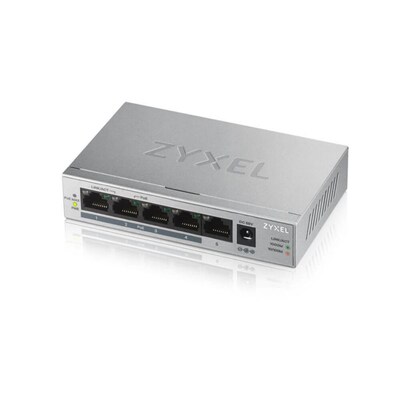 S10 S günstig Kaufen-ZyXEL GS1005HP 5-Port Gigabit Unmanaged PoE+ Switch. ZyXEL GS1005HP 5-Port Gigabit Unmanaged PoE+ Switch <![CDATA[• Plug&Play 5-Port Gigabit Switch mit 4 PoE+ Ports • 60 Watt max. / 30 Watt pro PoE+ Port • niedriger Stromverbrauch, lüfterlos, gerä