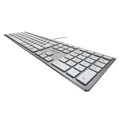 Deutsch  günstig Kaufen-Cherry KC 6000 Slim für Mac Tastatur USB silber. Cherry KC 6000 Slim für Mac Tastatur USB silber <![CDATA[• Anwendungsbereich: professionelles Arbeiten, Nummernblock integriert • Kabelgebunden (USB) • Layout: deutsch • silber, 660g, 15,0