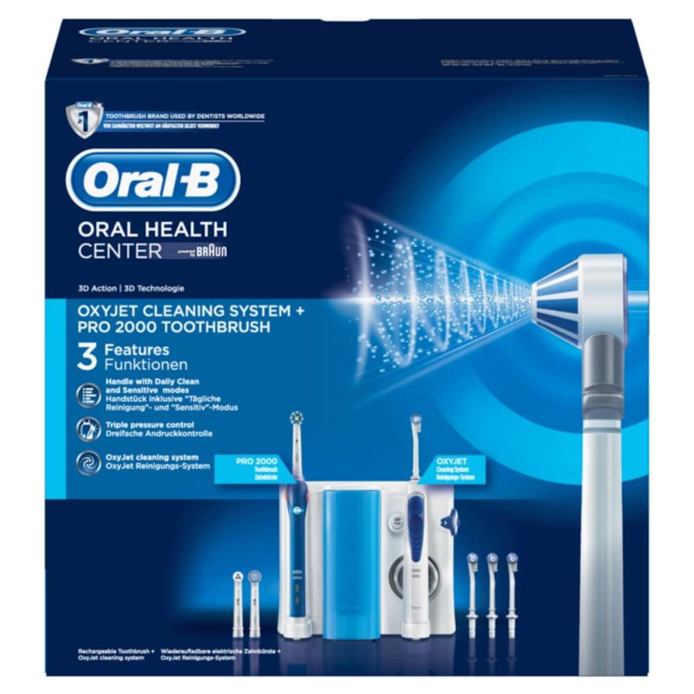 Oral-B Mundpflege-Center mit PRO 2000 Elektrische Zahnbürste+OxyJet Munddusche