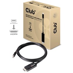 Club 3D DisplayPort Adapterkabel 2m mDP zu HDMI 2.0b aktiv UHD St./St. schwarz
