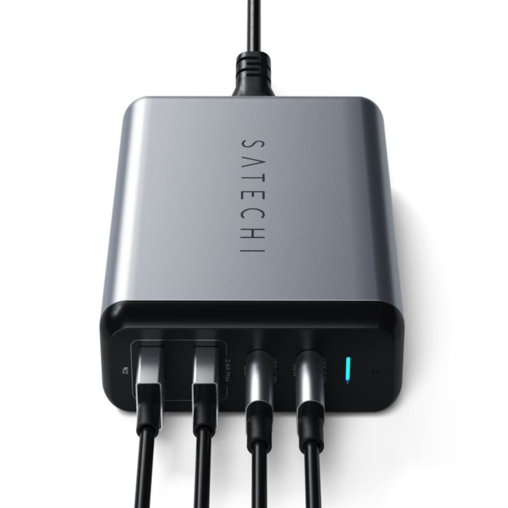 Satechi 75W Dual USB-C PD Travel Charger Space Gray