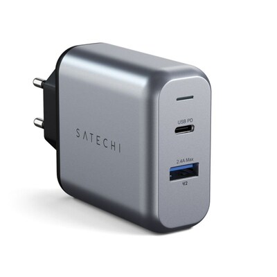 Charger Unter günstig Kaufen-Satechi 30W Dual-Port Wall Charger Space Grey. Satechi 30W Dual-Port Wall Charger Space Grey <![CDATA[• edles Design & hochwertige Qualität • kompakte Bauform • Ladegerät für unterwegs mit 1x USB-C und 1x USB-A-Anschluss • Output: USB-C 18W - U