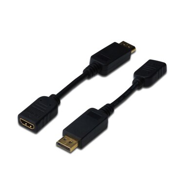 PORT HDMI günstig Kaufen-DIGITUS AK-340408-001-S DisplayPort Adapterkabel, DP/St - HDMI Typ A/Bu. DIGITUS AK-340408-001-S DisplayPort Adapterkabel, DP/St - HDMI Typ A/Bu <![CDATA[• Adapter-Kabel • Anschlüsse: HDMI-Buchse und Displayport • Farbe: schwarz, Länge: 0,15m • 