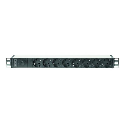 Steckdose Schuko günstig Kaufen-DIGITUS DN-95410 Aluminium 8-fach Steckdosenleiste 1HE. DIGITUS DN-95410 Aluminium 8-fach Steckdosenleiste 1HE <![CDATA[• Serverschrank-taugliche Steckdosenleiste • 8x Schuko-Dosen • Aluminium-Profil-Gehäuse mit 2x Winkelprofilen • 1HE, Schrankmo