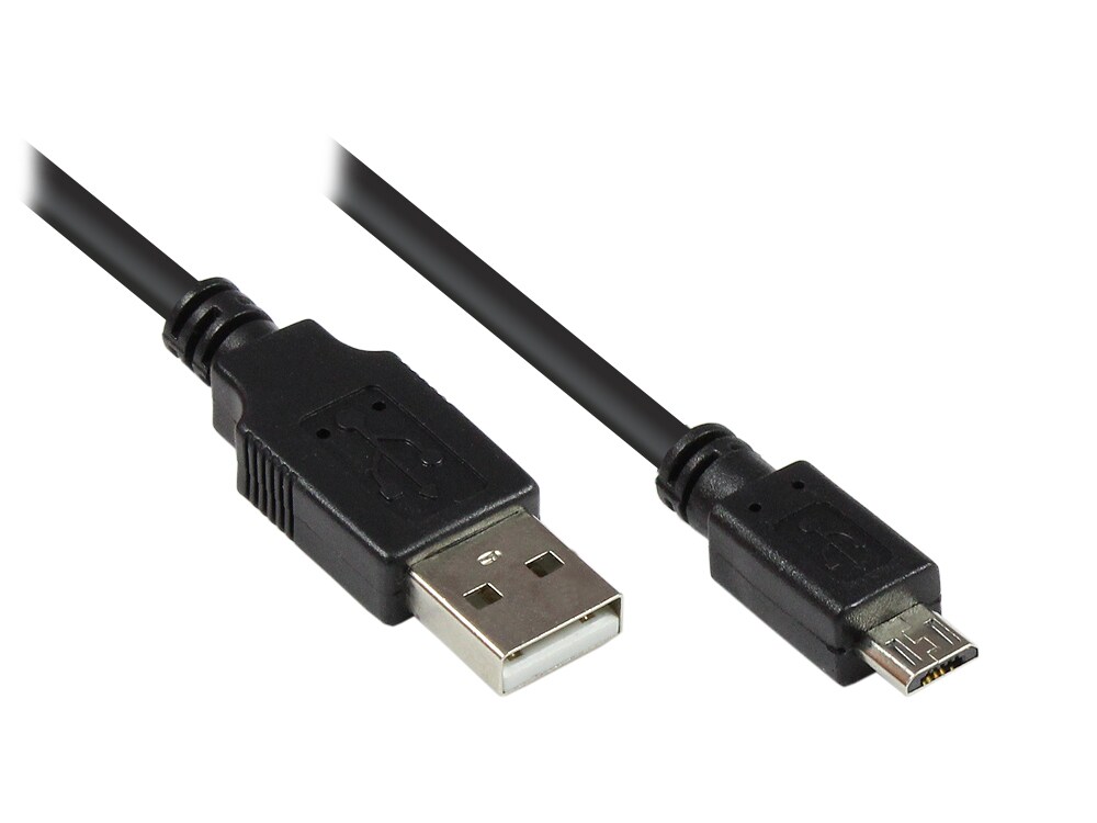 Good Connections USB2.0 Kabel St. A an St. Micro B, schwarz, 0,3m