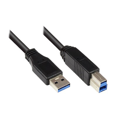 Y KABEL  günstig Kaufen-Good Connections Kabel USB 3.0 St. A an St. B, schwarz, 0,2m. Good Connections Kabel USB 3.0 St. A an St. B, schwarz, 0,2m <![CDATA[• USB-Kabel • Anschlüsse: USB Typ A und USB Typ B • Farbe: schwarz, Länge: 0,2m • passend für: Daten • Farbe: 