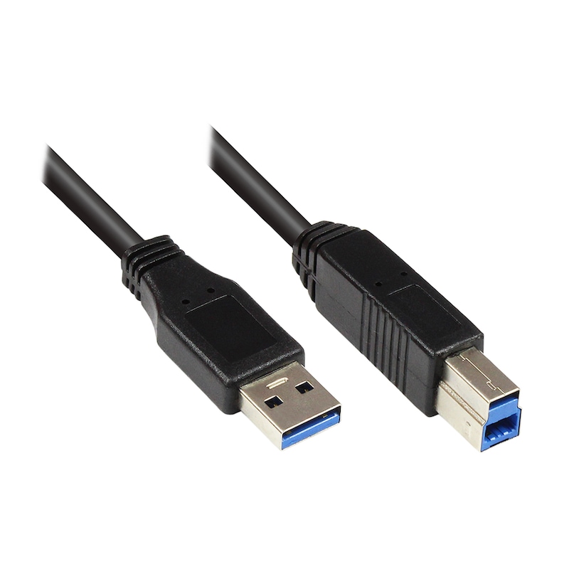 Good Connections Kabel USB 3.0 St. A an St. B, schwarz, 0,2m