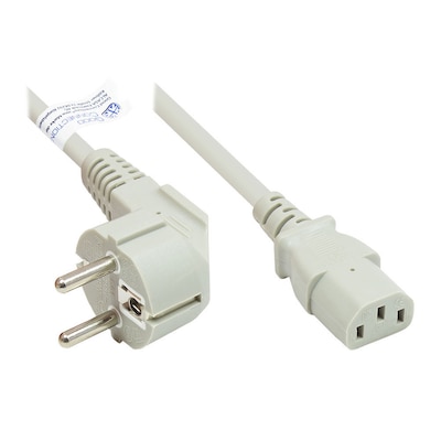 Kabel  günstig Kaufen-Good Connections Netzkabel Schutzkontakt an C13 (gerade), grau, 3 m. Good Connections Netzkabel Schutzkontakt an C13 (gerade), grau, 3 m <![CDATA[• Schutzkontakt-Kabel • Anschlüsse: Schutzkontakt (CEE 7/7, Typ-F) und Kaltgeräte (IEC C13) • Farbe: 