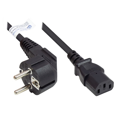 Kabel/Ladekabel günstig Kaufen-Good Connections Netzkabel Schutzkontakt an C13 (gerade), schwarz, 5 m. Good Connections Netzkabel Schutzkontakt an C13 (gerade), schwarz, 5 m <![CDATA[• Kaltgerätekupplung-Kabel • Anschlüsse: Schutzkontakt (CEE 7/7, Typ-F) und Kaltgeräte (IEC C13)
