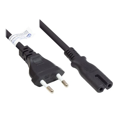 Euro  günstig Kaufen-Good Connections Euro-Netzkabel Euro-Stecker an C7/Euro 8 Buchse, schwarz, 1,5 m. Good Connections Euro-Netzkabel Euro-Stecker an C7/Euro 8 Buchse, schwarz, 1,5 m <![CDATA[• Euro-Kabel • Anschlüsse: Eurostecker und Eurobuchse 8 • Farbe: schwarz, L