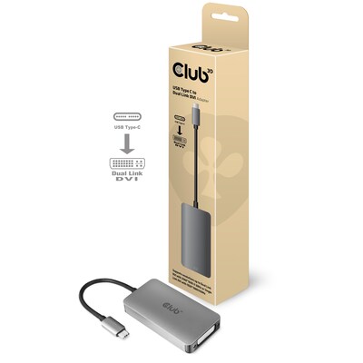 USB zu günstig Kaufen-Club 3D USB Typ C zu Dual Link DVI-I Aktiver Adapter. Club 3D USB Typ C zu Dual Link DVI-I Aktiver Adapter <![CDATA[• Typ-C-DVI-Adapter • Anschlüsse: USB Typ C und DVI-D (24+1) Dual Link • Farbe: grau, Länge: 0,18m • Unterstützt Auflösungen bi