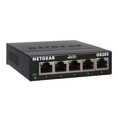 10 SW günstig Kaufen-Netgear GS305-300PES 5-Port Gigabit Switch mit Metallgehäuse. Netgear GS305-300PES 5-Port Gigabit Switch mit Metallgehäuse <![CDATA[• 5x 10/100/1000 Mbit Gigabit Ethernet • Zuverlässige Leistung • Plug-N-Play für sofortige Ethernet Konne