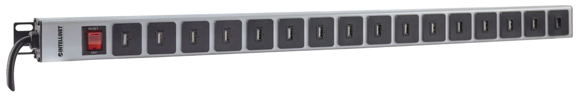 Intellinet Steckdosenleiste mit 16 USB-Ladeports, vertikale Rackmontage