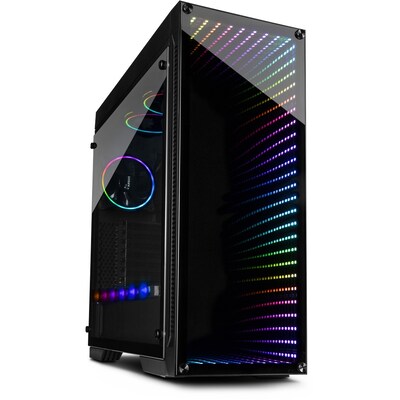 MIDI günstig Kaufen-Inter-Tech Infini2 Mirror (X-908)  Midi Tower ATX Gaming Gehäuse Seitenfenster. Inter-Tech Infini2 Mirror (X-908)  Midi Tower ATX Gaming Gehäuse Seitenfenster <![CDATA[• ATX- Gaminggehäuse mit Seitenfenster • Infinity Mirror Effekt in RGB F