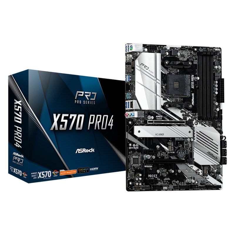 ASRock X570 Pro4 AM4 ATX Mainboard M.2/HDMI/DP/USB3.2(Gen2)