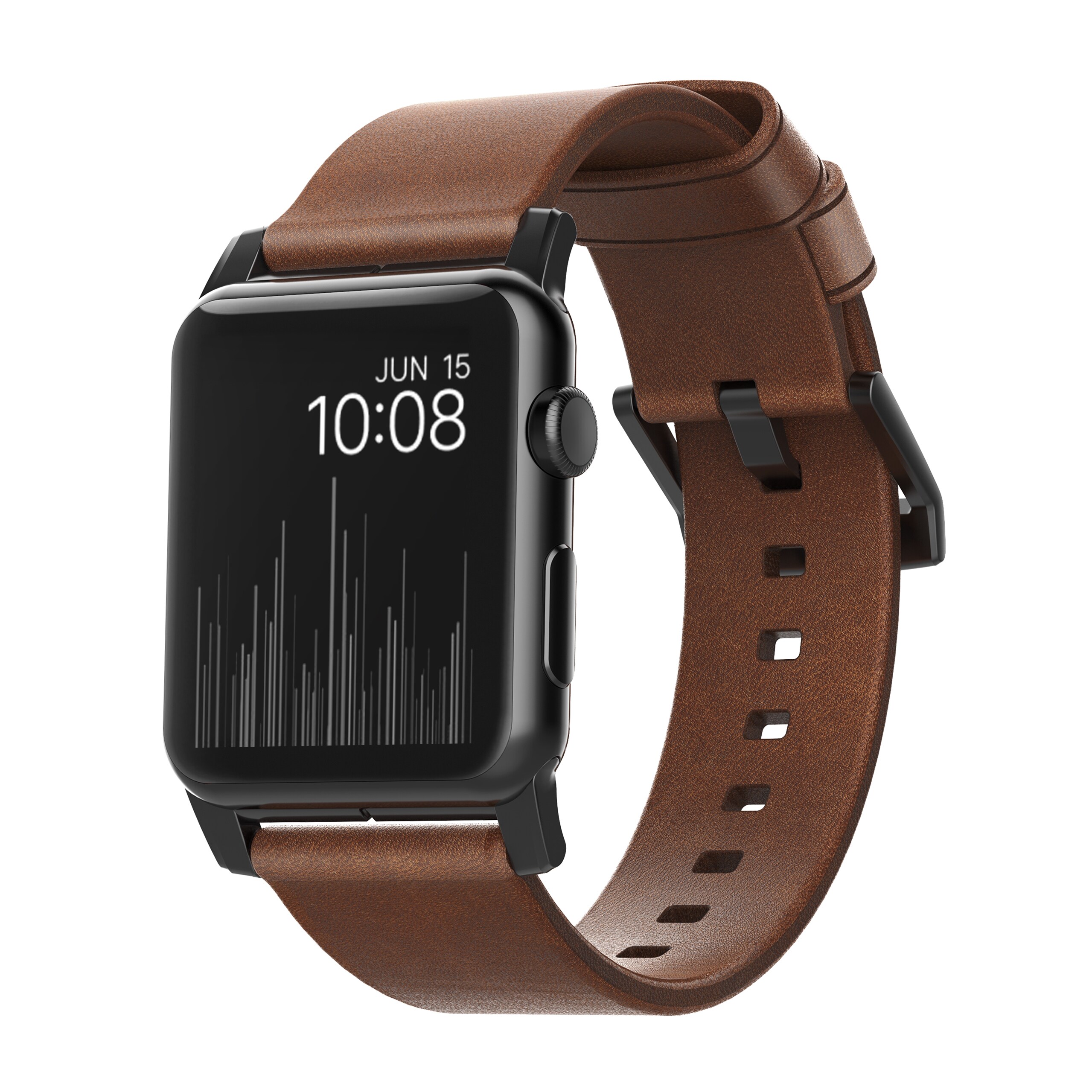 Nomad Strap Modern Leather Connector black f&uuml;r Apple Watch 42/44mm braun