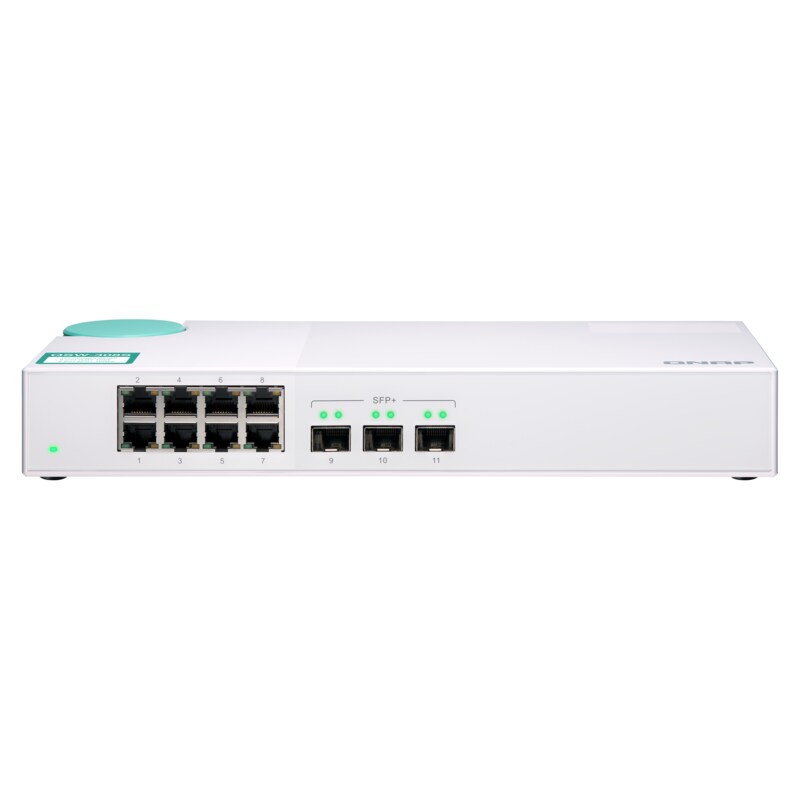 QNAP QSW-308S 10G Switch Unmanaged 3-Port-10G-SFP+ und 8-Port-Gigabit