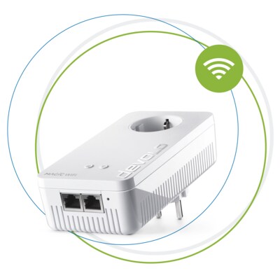 Wifi AC günstig Kaufen-devolo Magic 1 WiFi ac Ergänzung (1200Mbit, Powerline + WLAN, 2x LAN, Mesh). devolo Magic 1 WiFi ac Ergänzung (1200Mbit, Powerline + WLAN, 2x LAN, Mesh) <![CDATA[• Bis zu 1.200 Mbit/s Übertragungsrate mit innovativer G.hn-Technologie • Beso