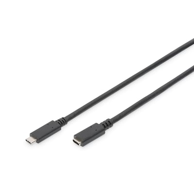 Kabel 1 günstig Kaufen-DIGITUS USB Type-C Verlängerungskabel, Typ C St/Bu, 1,5m. DIGITUS USB Type-C Verlängerungskabel, Typ C St/Bu, 1,5m <![CDATA[• USB-C Verlängerungs-Kabel • Unterstützt Stromversorgung bis zu 5V/3A, 15W • Farbe: schwarz, Länge: 1,5m • US