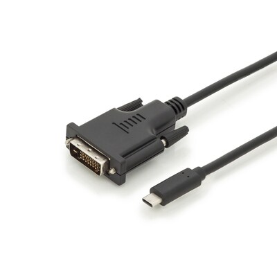 typ Kabel günstig Kaufen-DIGITUS USB Type-C™ Adapter- / Konverterkabel, Type-C™ auf DVI, 2,0m. DIGITUS USB Type-C™ Adapter- / Konverterkabel, Type-C™ auf DVI, 2,0m <![CDATA[• Kabel-Adapter • Anschlüsse: USB Typ C und DVI-D (24+1) Dual Link • Erf