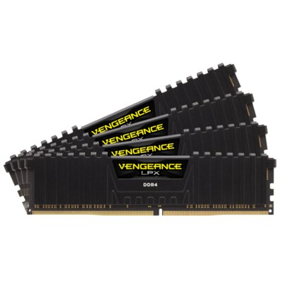 32 or  günstig Kaufen-128GB (4x32GB) Corsair Vengeance LPX Black DDR4-2666 RAM CL16 RAM Kit. 128GB (4x32GB) Corsair Vengeance LPX Black DDR4-2666 RAM CL16 RAM Kit <![CDATA[• 128 GB (RAM-Module: 4 Stück) • DDR4-RAM 2666 MHz • CAS Latency (CL) 16 • Anschluss:288-pin, Sp