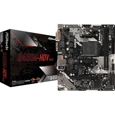 B450M K günstig Kaufen-ASRock B450M-HDV R4.0 AM4 mATX Mainboard M.2/DVI/D-Sub/HDMI/USB3.1(Gen1). ASRock B450M-HDV R4.0 AM4 mATX Mainboard M.2/DVI/D-Sub/HDMI/USB3.1(Gen1) <![CDATA[• mATX Mainboard mit Sockel AMD AM4 für AMD Ryzen, AMD Ryzen R7, AMD Ryz • AMD B450 Chipsatz, 