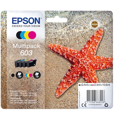 Epson 603 / C13T03U64010 Druckerpatronen Multipack (BK, C, M, Y)