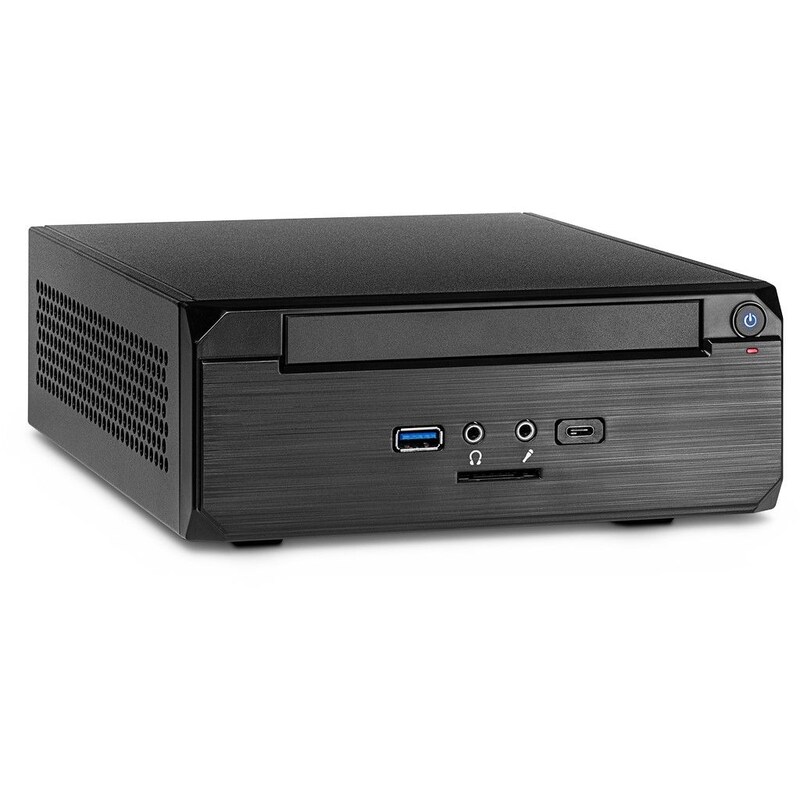 Inter-Tech MW-02 Gehäuse Mini-ITX, USB 3.0 (Typ A+C), schwarz, Cardreader