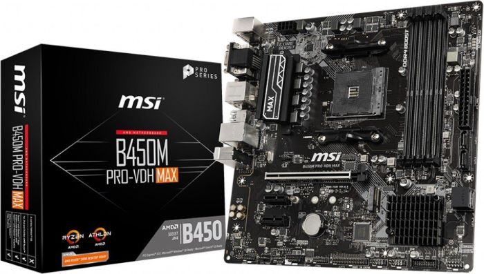 MSI B450M Pro-VDH Max mATX Mainboard Sockel AM4 M.2/DVI/HDMI/VGA