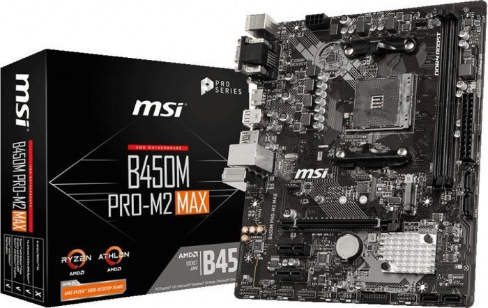 MSI B450M Pro-M2 Max mATX Mainboard Sockel AM4 M.2/DVI/HDMI/VGA