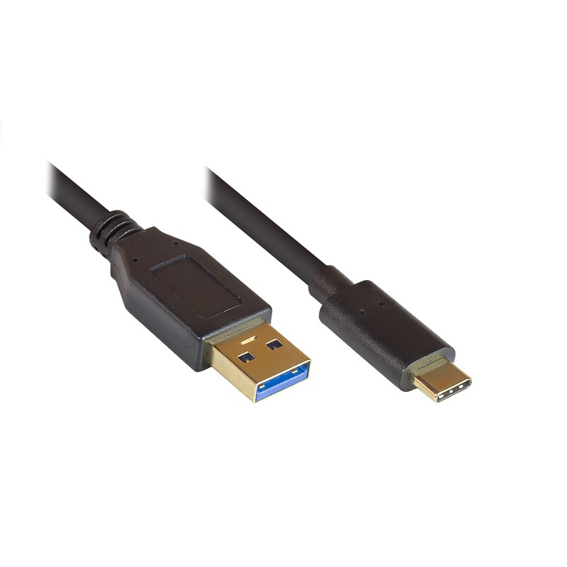 Good Connections USB 3.1 (Gen.2) Kabel USB St. A an USB-C St. schwarz 0,5m