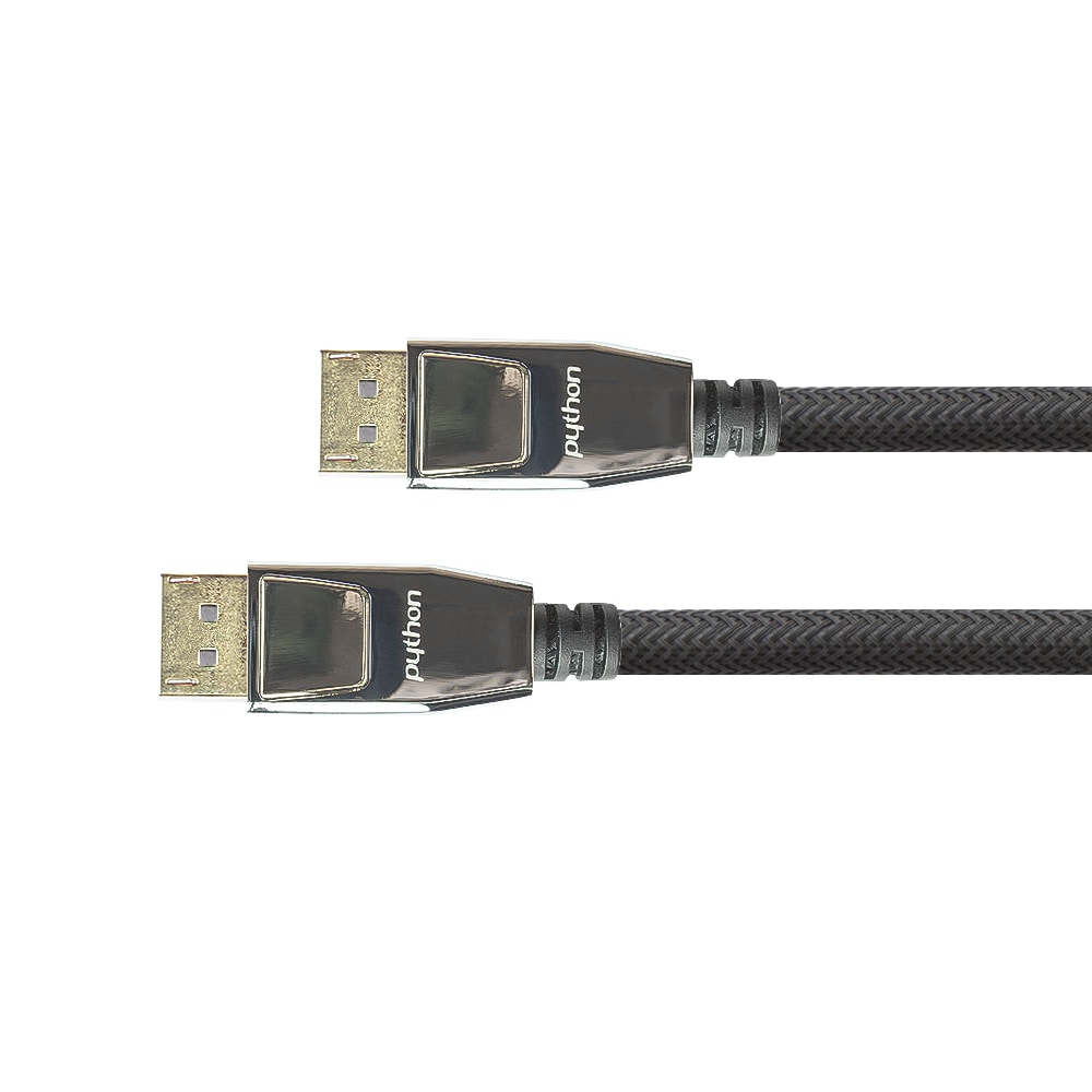 PYTHON DisplayPort 1.2 Kabel 10m 4K2K UHD vergoldet OFC St./St. schwarz