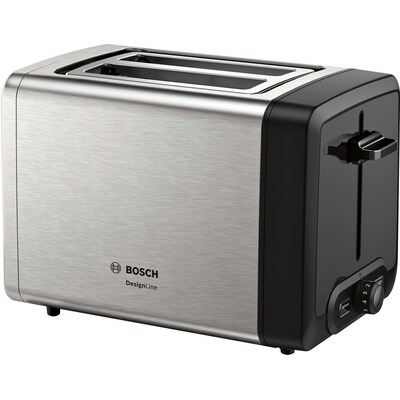 Design Line günstig Kaufen-Bosch TAT4P420DE  Kompakt Toaster, DesignLine, Edelstahl. Bosch TAT4P420DE  Kompakt Toaster, DesignLine, Edelstahl <![CDATA[• 2-Scheiben-Toaster mit einstellbarem Bräunungsgrad • Leistung: 970 Watt, Stopp-Taste & Auftau-Funktion • Brotscheibenzentr