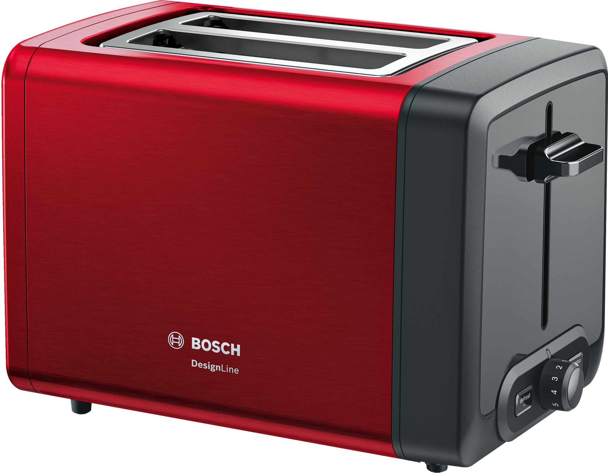 Bosch TAT4P424 Kompakt Toaster, DesignLine, rot