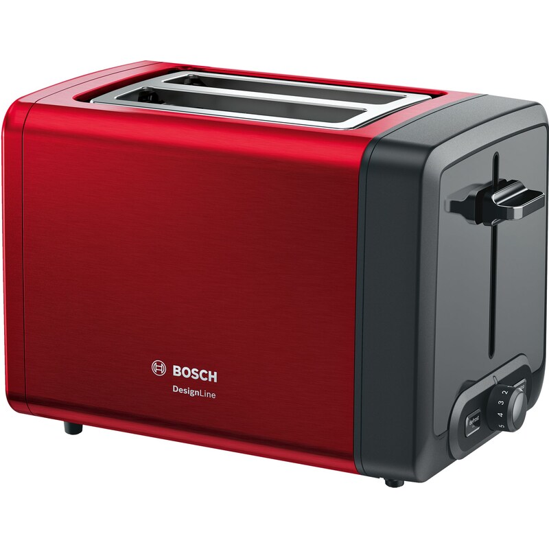 Bosch TAT4P424DE Kompakt Toaster, DesignLine, rot