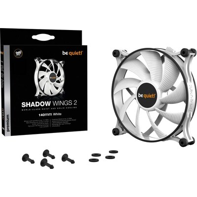 40mm x günstig Kaufen-be quiet! Lüfter Shadow Wings 2 weiß - 140mm  900U/Min. be quiet! Lüfter Shadow Wings 2 weiß - 140mm  900U/Min <![CDATA[• 140 mm Gehäuselüfter, 3-pin -Anschluss • Hochwertige Rifle-Lager • Sehr leiser Betrieb bei 14,7dB(A) • 