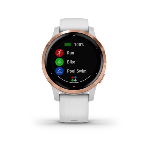 Garmin vivoactive 4s GPS-Fitness-Smartwatch weiß/roségold HF-Messung