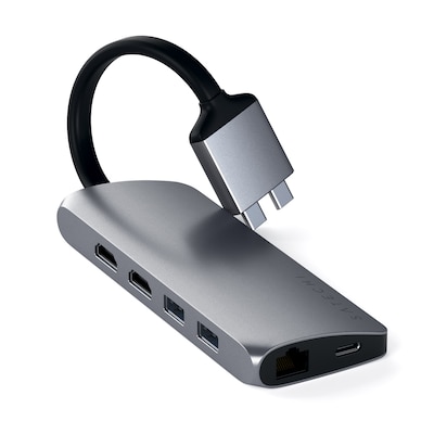 USB Adapter günstig Kaufen-Satechi USB-C Dual Multimedia Adapter 4K Space Gray. Satechi USB-C Dual Multimedia Adapter 4K Space Gray <![CDATA[• edles Design & hochwertige Qualität • kompakte Bauform]]>. 