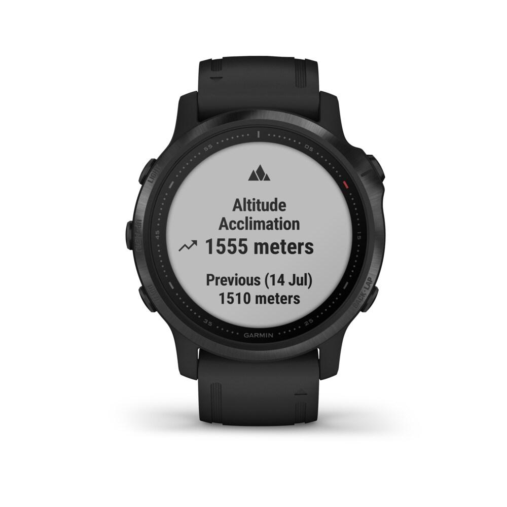Garmin Fenix 6S Pro GPS-Multisport-Smartwatch schwarz mit schwarzem Armband