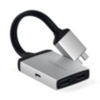 USB C  günstig Kaufen-Satechi USB-C Dual HDMI Adapter Silber. Satechi USB-C Dual HDMI Adapter Silber <![CDATA[• edles Design & hochwertige Qualität • kompakte Bauform]]>. 