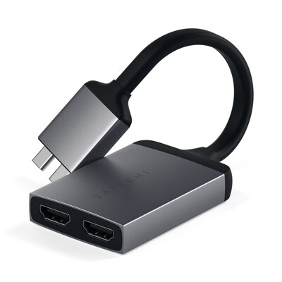 USB C  günstig Kaufen-Satechi USB-C Dual HDMI Adapter Space Grey. Satechi USB-C Dual HDMI Adapter Space Grey <![CDATA[• edles Design & hochwertige Qualität • kompakte Bauform]]>. 