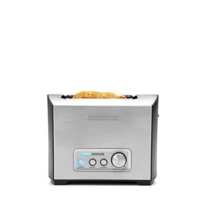 Toaster,7 günstig Kaufen-Gastroback 42397 Design Toaster Pro 2 Scheiben Edelstahl. Gastroback 42397 Design Toaster Pro 2 Scheiben Edelstahl <![CDATA[• 2-Scheiben-Toaster mit einstellbarem Bräunungsgrad • Leistung: 950 Watt, Stopp-Taste & Auftau-Funktion • Brotscheibenzentr